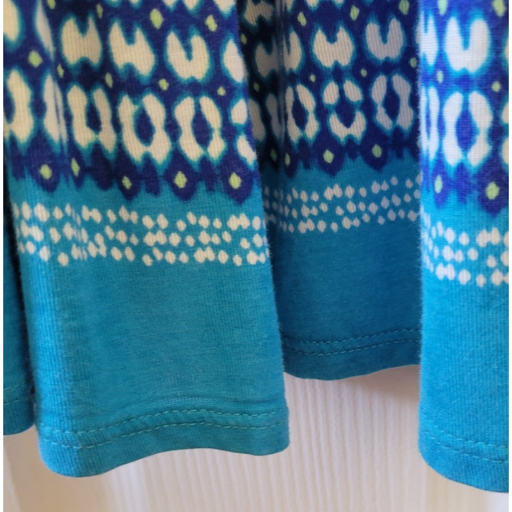 Rose + Olive Blue Geometric Ikat Print V-Neck Top Plus Size 2X NWT - Picture 12 of 16